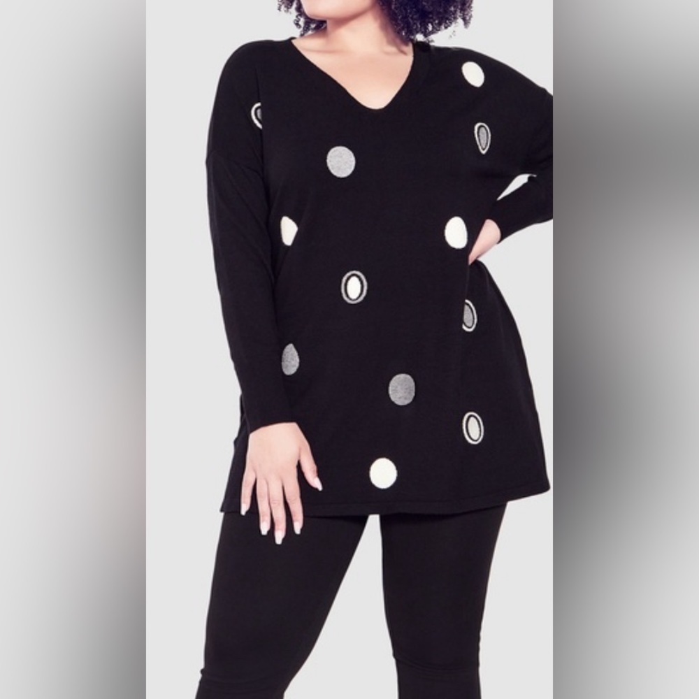 Zim & Zoe Celestial Print Sweater 26W/28W
